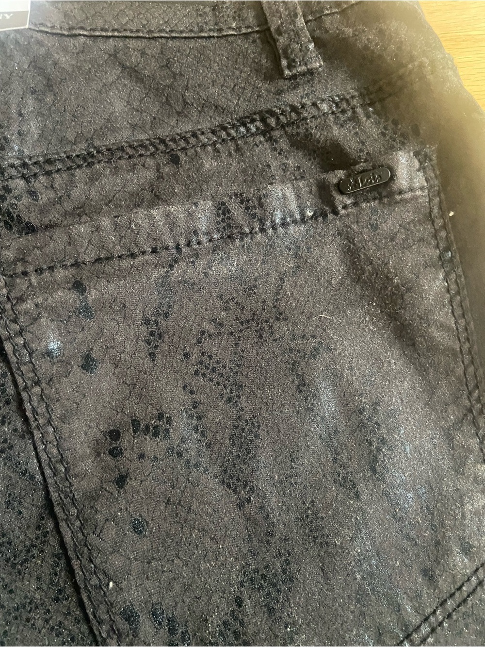 LOIS Jeans Womens 31 Mid-High Skinny Black Dark Brown Thin Snake Print NEW NWT